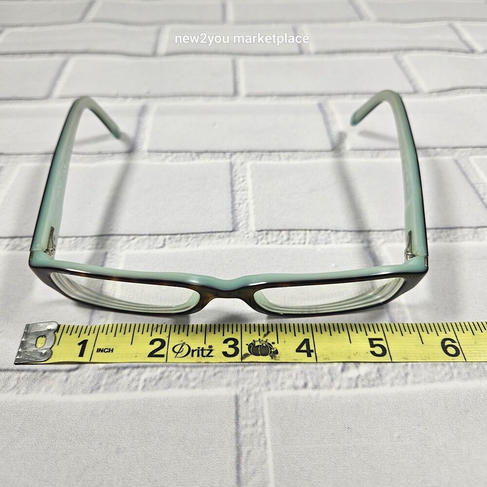 Dkny Tortoise Rectangular Frame W Teal Interior G… - image 6